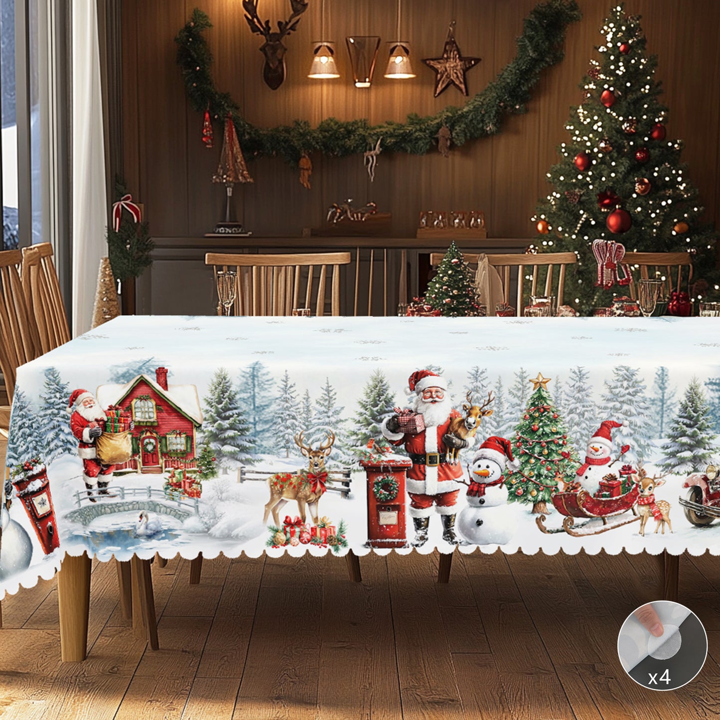 Christmas Tablecloth – Waterproof & Washable