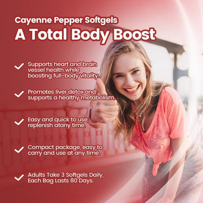 Vitaj+ Cayenne Pepper Softgels – Daily Wellness Supplement