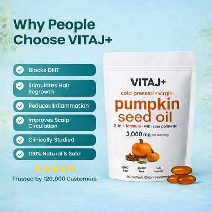 Vitaj+™ Virgin Pumpkin Seed Oil – Hair, Skin & Wellness
