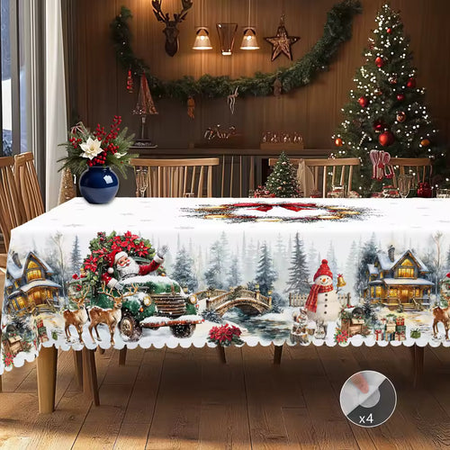 Merry Christmas Printed Tablecloth – Waterproof