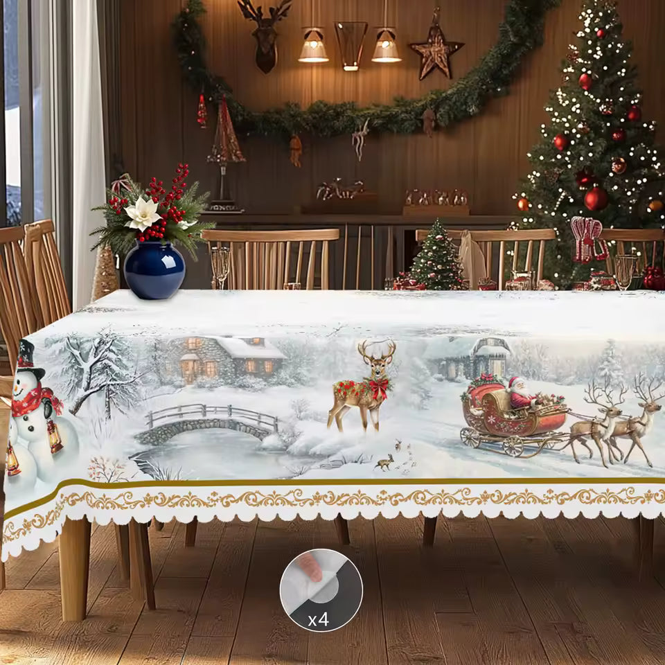 Christmas Tablecloth – Waterproof & Reusable