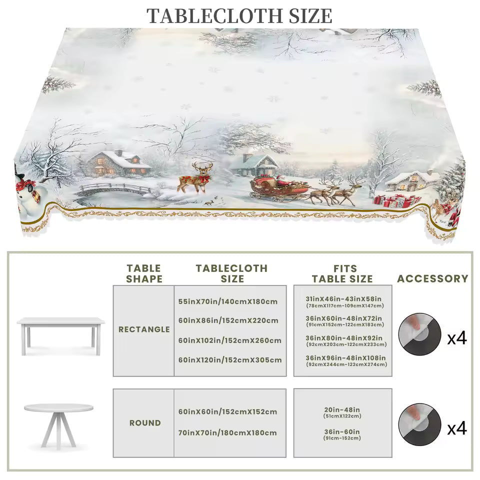 Christmas Tablecloth – Waterproof & Reusable