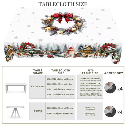 Merry Christmas Printed Tablecloth – Waterproof