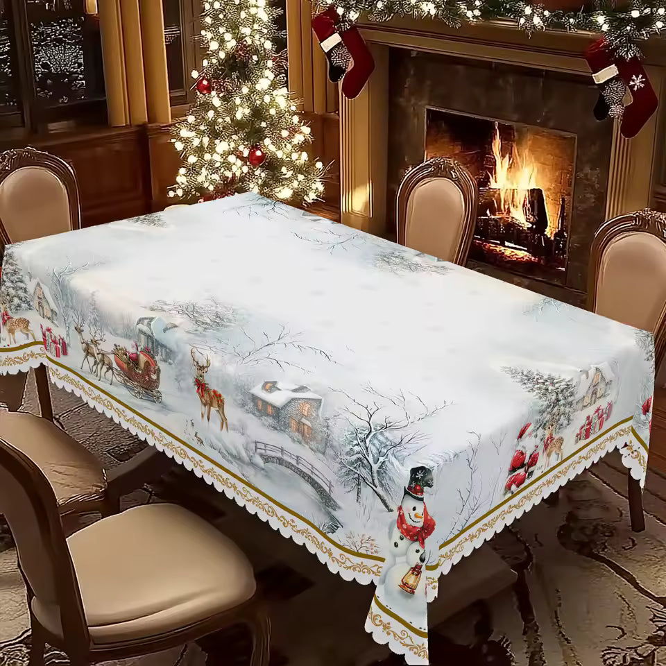 Christmas Tablecloth – Waterproof & Reusable