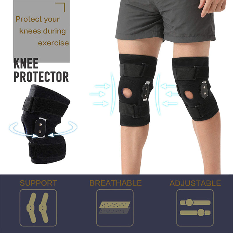Adjustable Knee Support Brace with Side Stabilizers