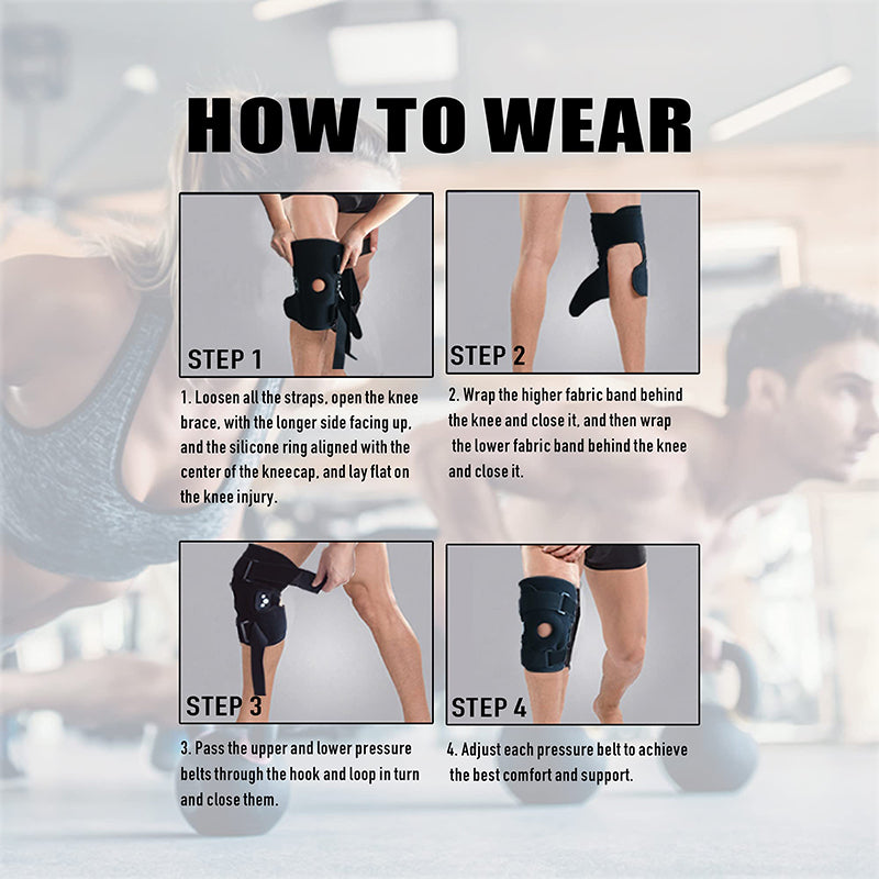 Adjustable Knee Support Brace with Side Stabilizers