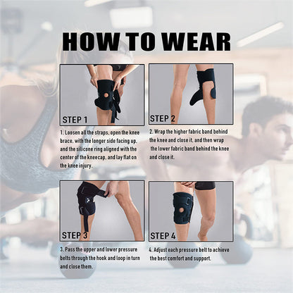 Adjustable Knee Support Brace with Side Stabilizers