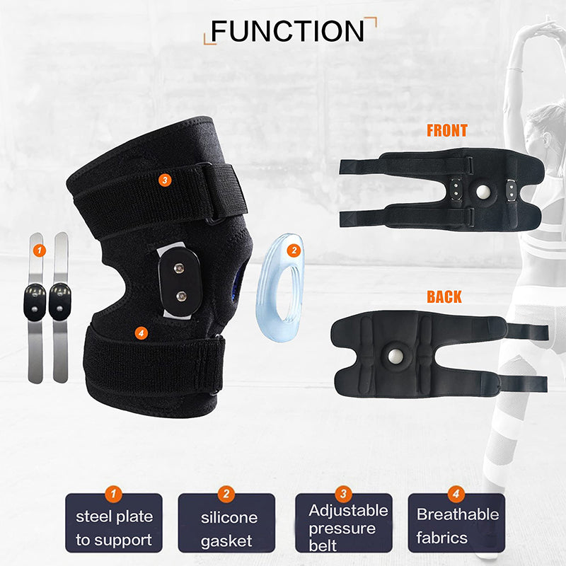 Adjustable Knee Support Brace with Side Stabilizers